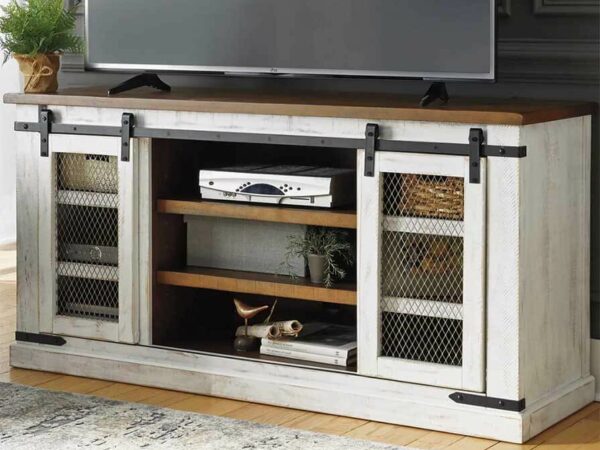 Craftsman 60″ Media Console Entertainment Stands Blue