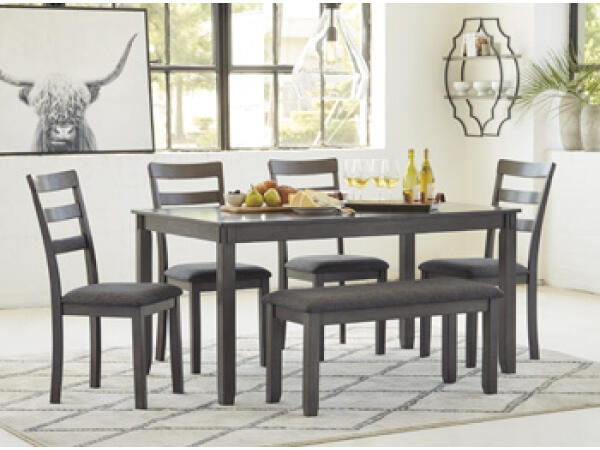 Bridson Dining Table and Chairs with Bench (Set of 6) Dining Tables Ashley Furniture