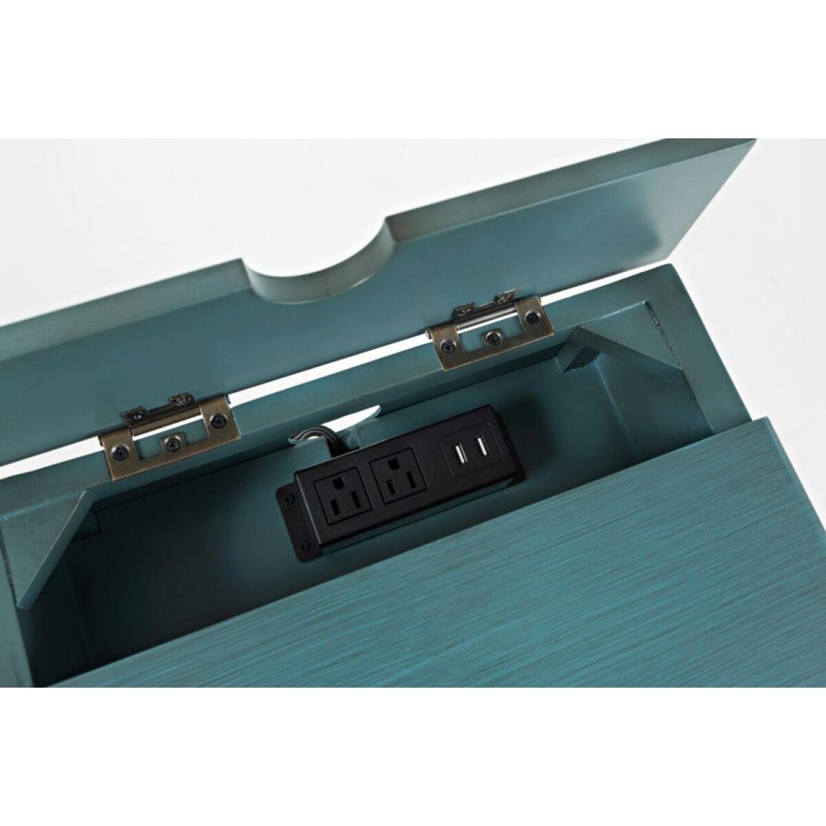 Craftsman Teal Power Chairside Table End tables Customizable 5