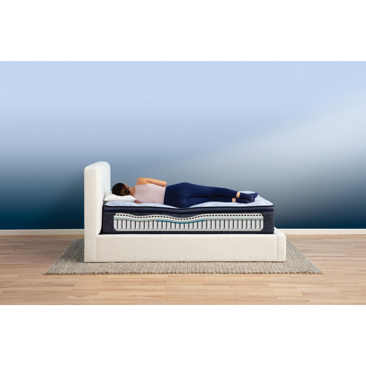 Perfect Sleeper Blue Lagoon Nights Plush Pillow Top California King Serta 5