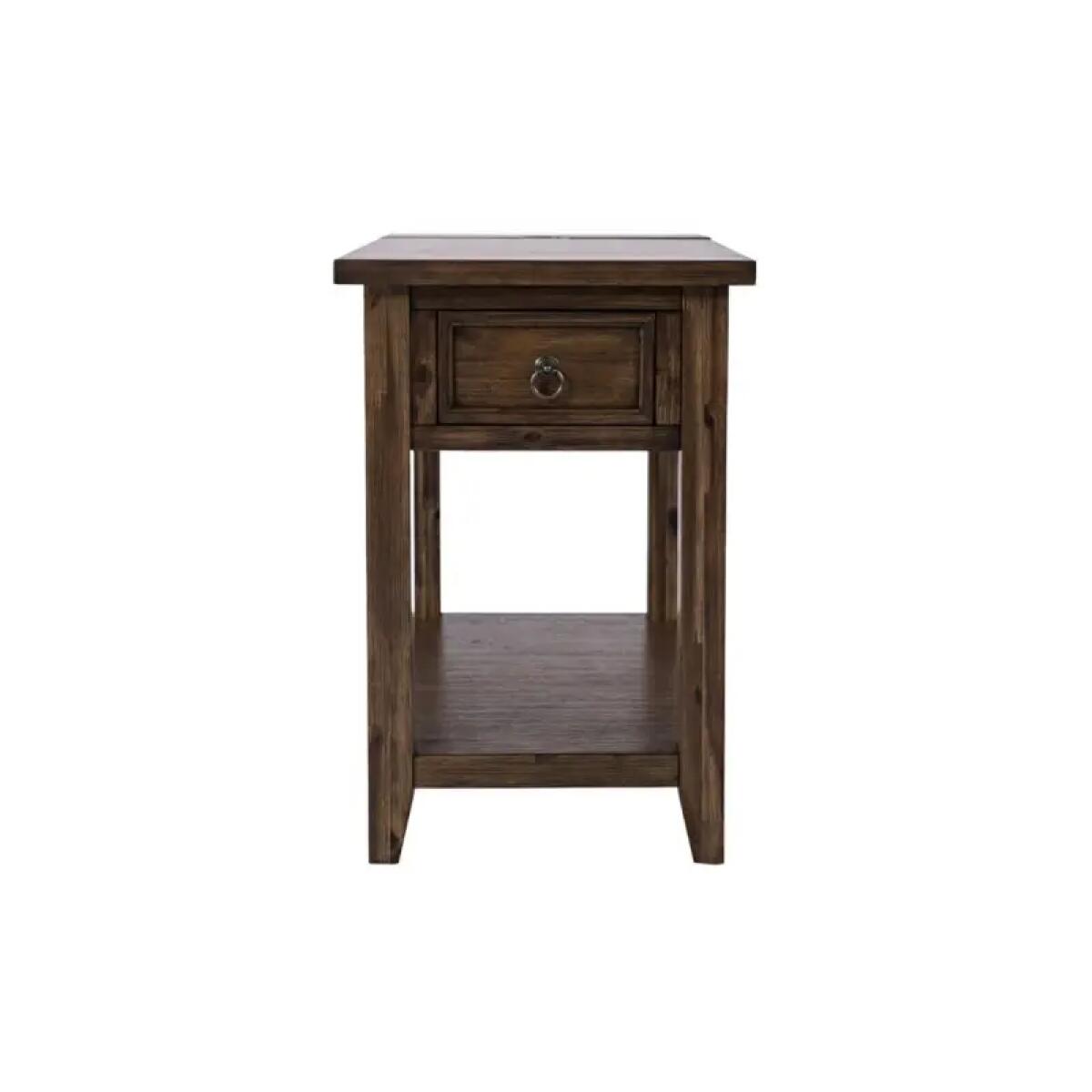 Bakersfield Power Chairside Table Chairside Tables Brown 4