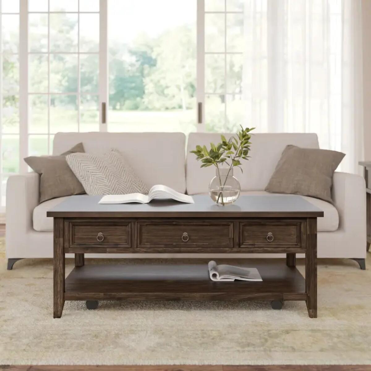 Bakersfield Lift Top Coffee Table Cocktail & Coffee Tables Brown 5