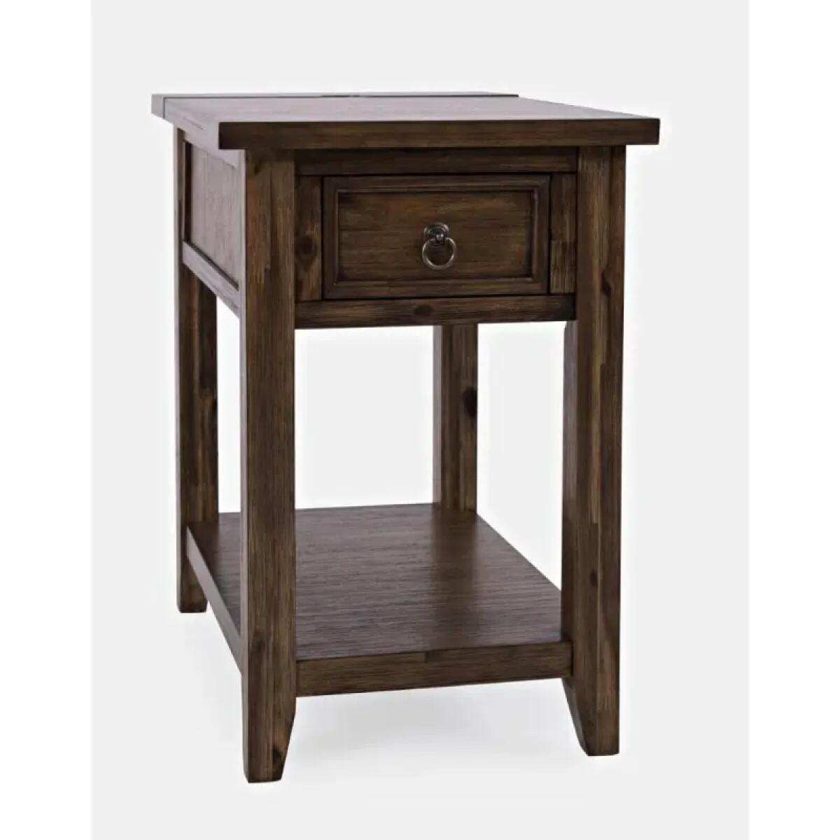 Bakersfield Power Chairside Table Chairside Tables Brown 9