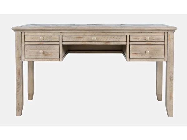 Rustic Shores – Grey Power Desk With 5 Drawers Desks Jofran