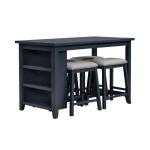 Brook Creek 5 Piece Counter Set- Navy Dining Sets Blue 17