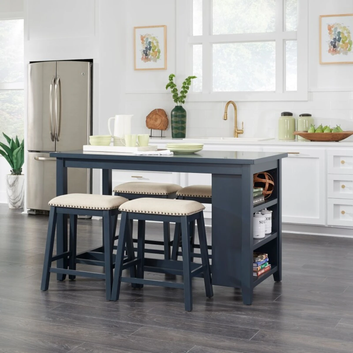 Brook Creek 5 Piece Counter Set- Navy - Image 2