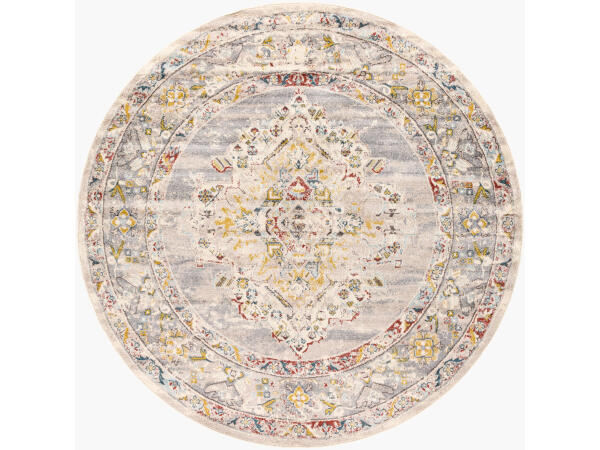 Ankara Machine Woven Round Rug 6×7 Rugs Surya