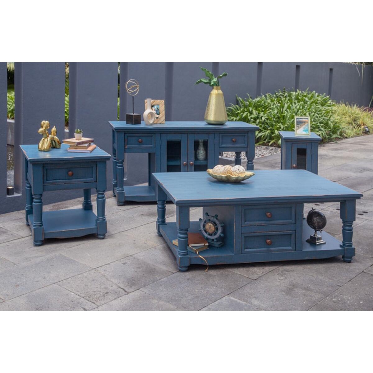 Aruba Dark Blue Chair Side Table Chairside Tables International Furniture Direct 4