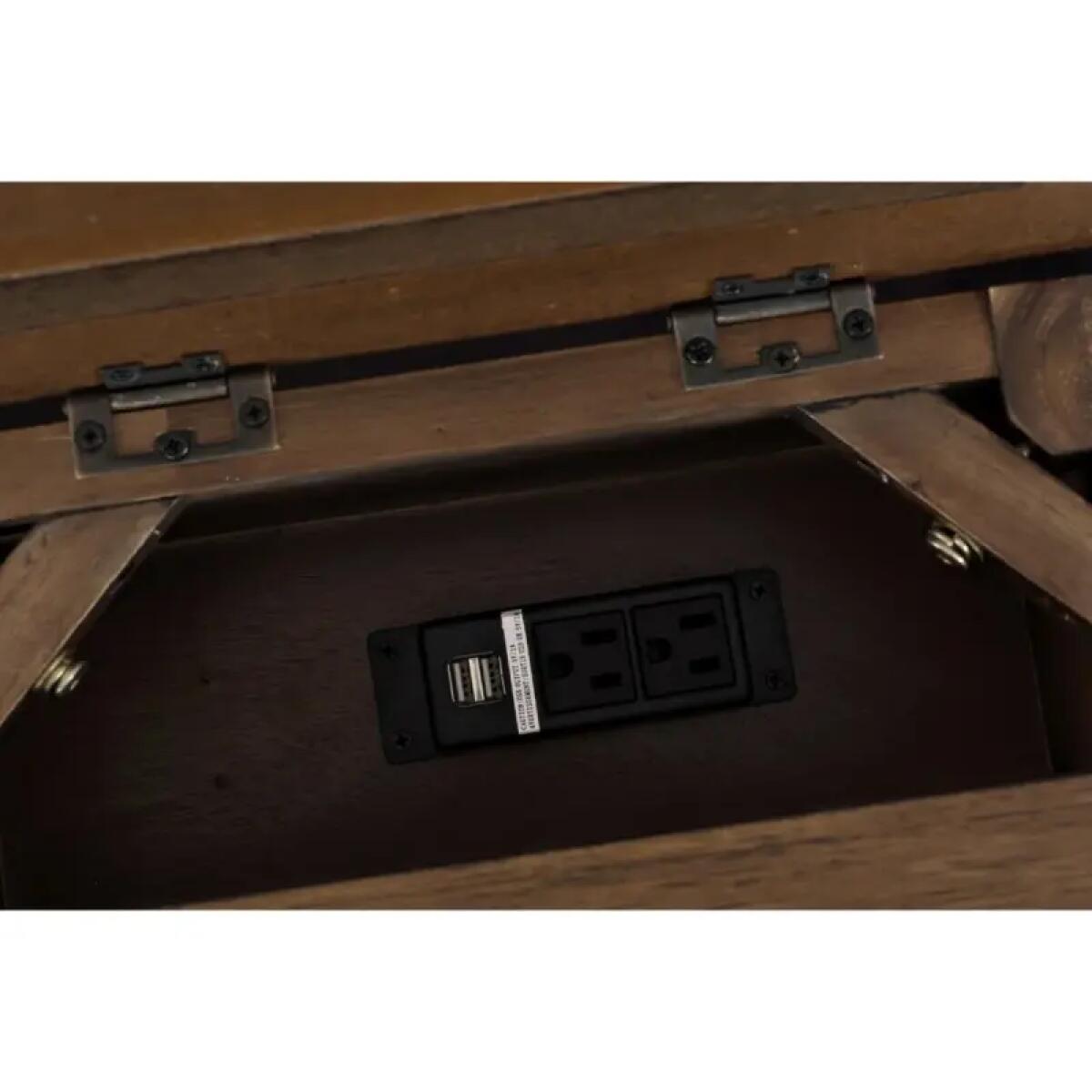 Bakersfield Power Chairside Table Chairside Tables Brown 11