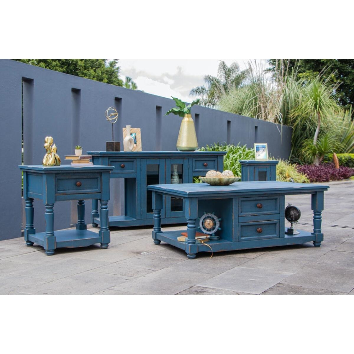 Aruba Dark Blue Chair Side Table Chairside Tables International Furniture Direct 5