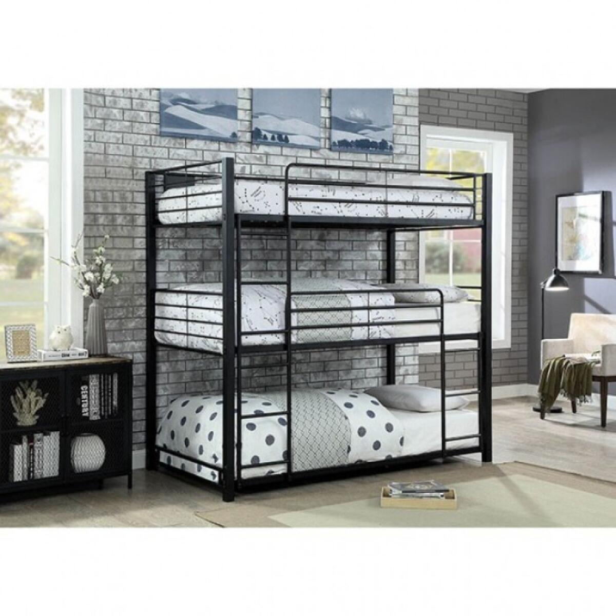 Olga Twin Triple Decker Bed Youth Beds Black 5