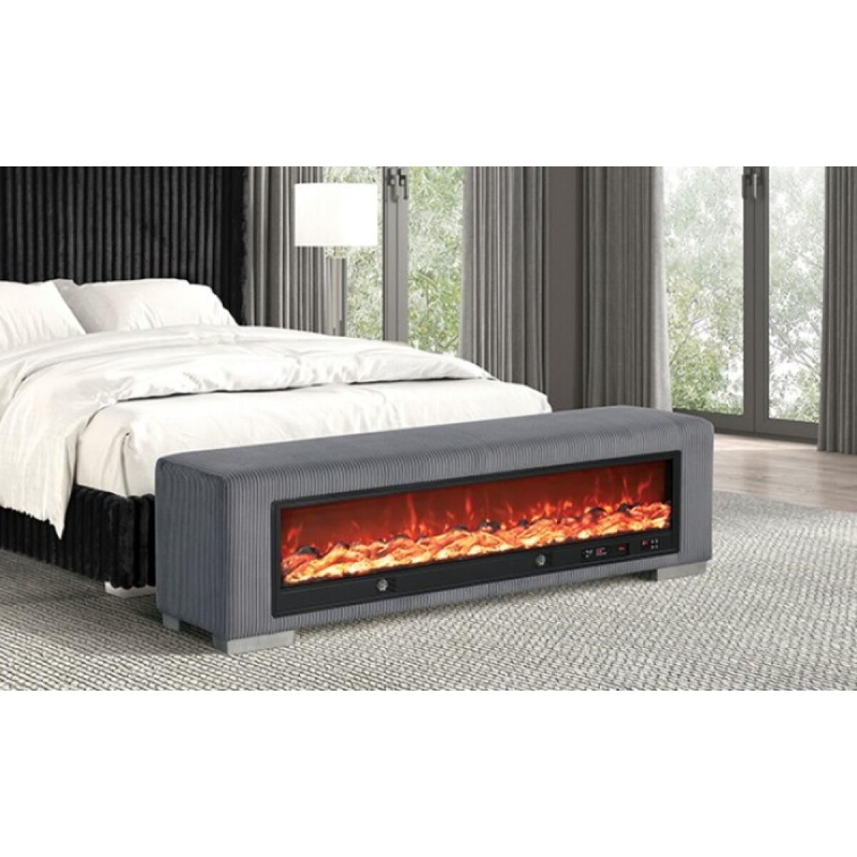Elnath Bench w/ Visual Wood Log Fireplace - Image 3