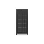 Sliding Door Display Cabinet Dining Storage Black 9