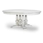 Complete Round Table Dining Sets Aged White 14