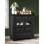 Glass Door 6 Drawer Chest Chests Black 11