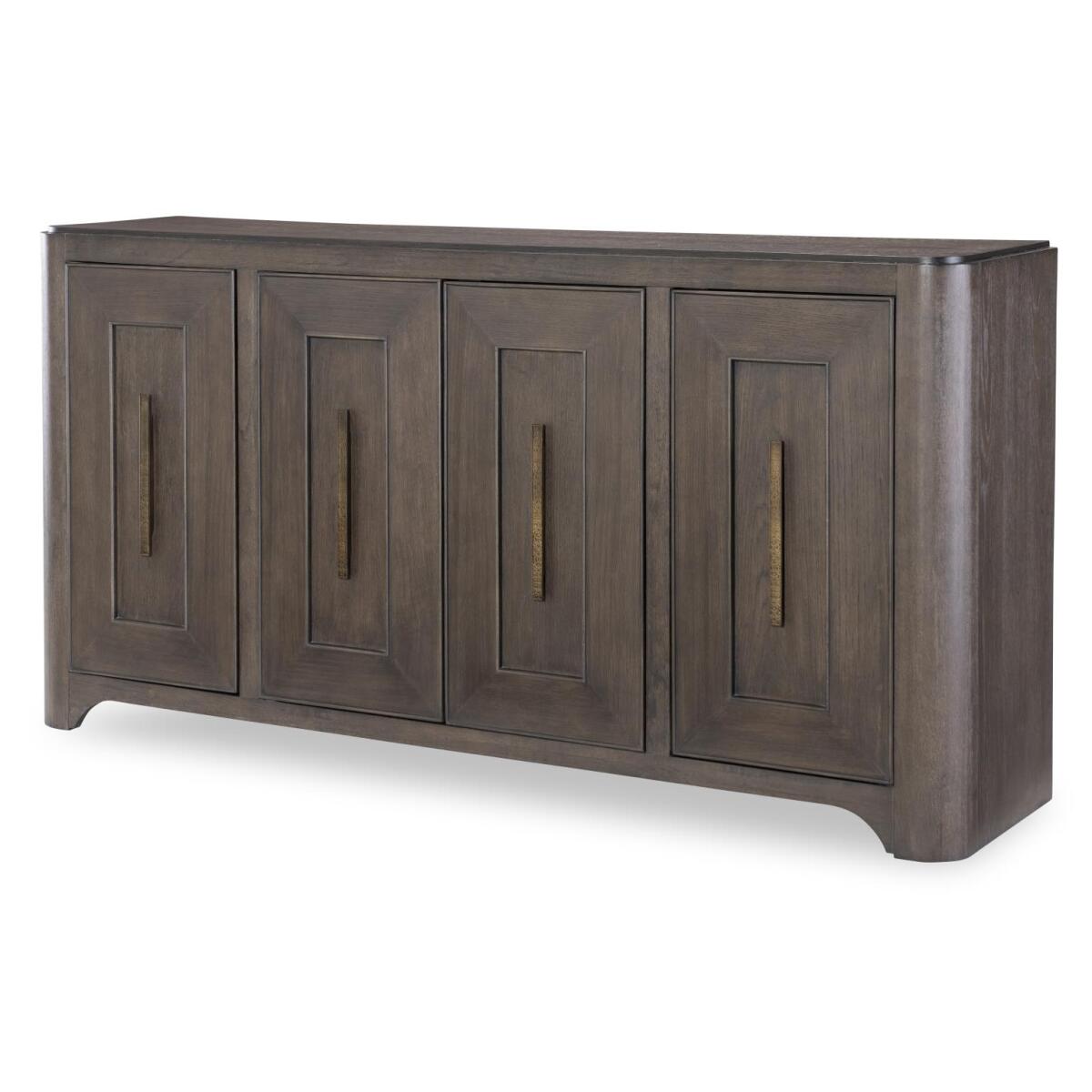 Credenza With Wood Top Dining Storage Brown 4