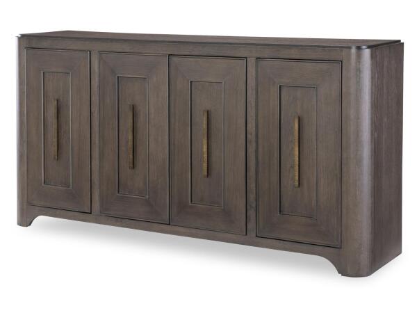 Credenza With Wood Top Dining Storage Brown