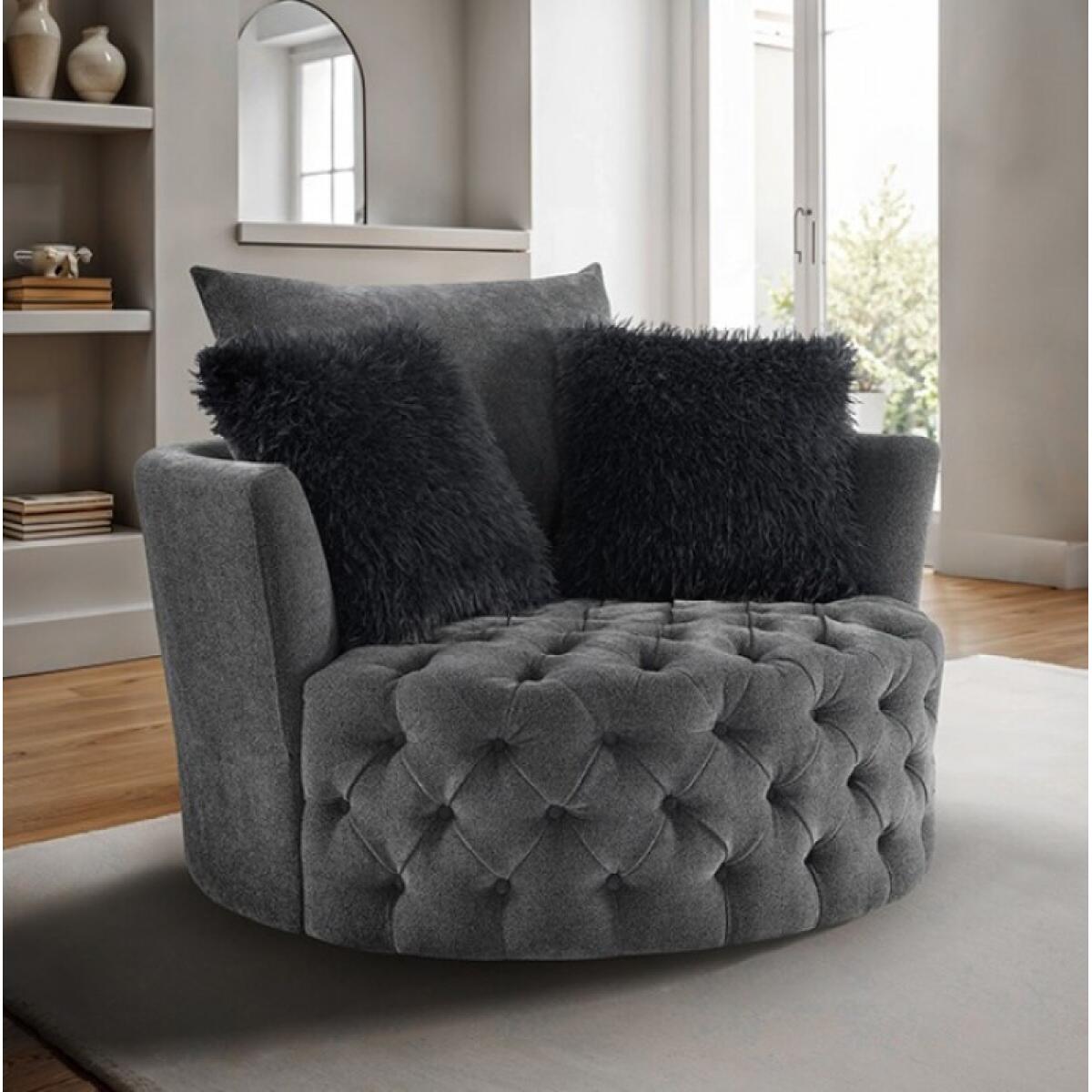 Sofi Button Tufted Swivel Chair - Image 3
