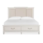 Willowbrook B5324-65A Complete King Panel Storage Bed w/Upholstered Headboard