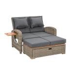 Bahia Tobago Reclining Chaise Lounge Outdoor Loveseats Brown/Dark Gray 13