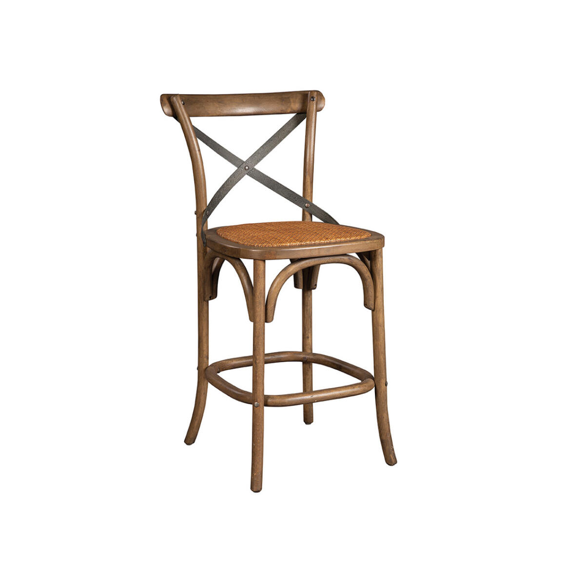 Bentwood Counter Stool W/ Metal Back - Image 2