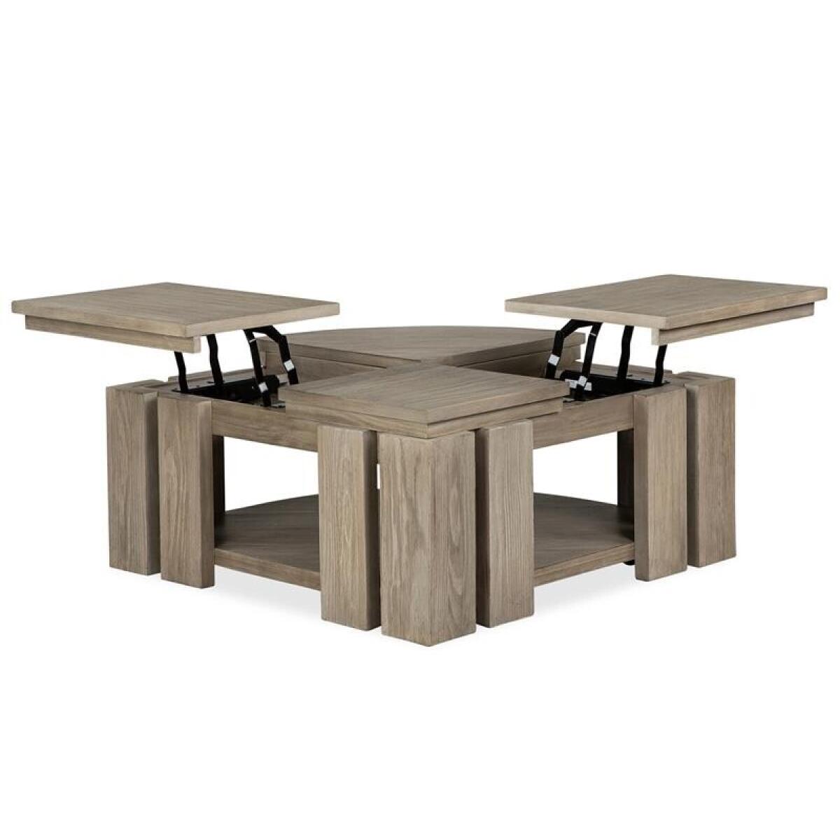 Conrad Pie Shaped Lift Top Cocktail Table w/Casters - Image 5