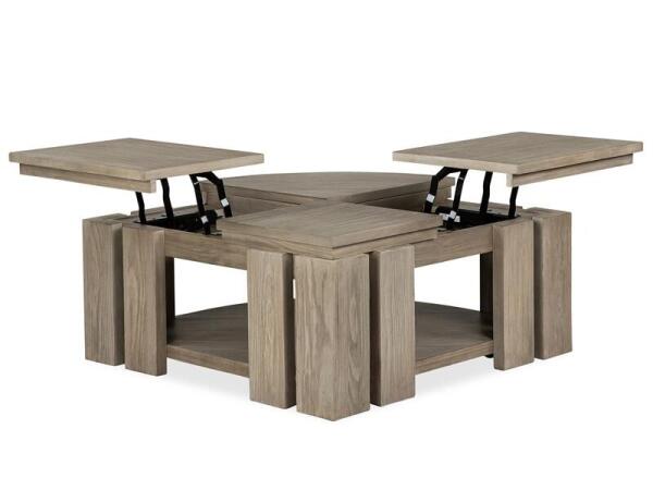 Conrad Pie Shaped Lift Top Cocktail Table w/Casters - Image 5