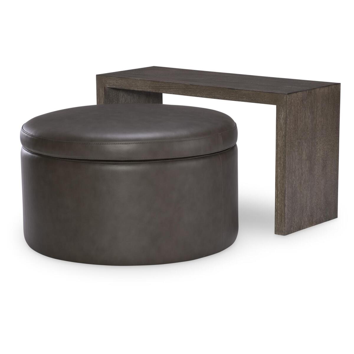Swivel Ottoman On Casters Ottomans & Poufs Brown 6