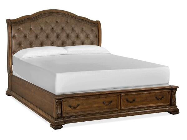 Durango Complete King Sleigh Storage Bed w/Upholstered HB - Image 3