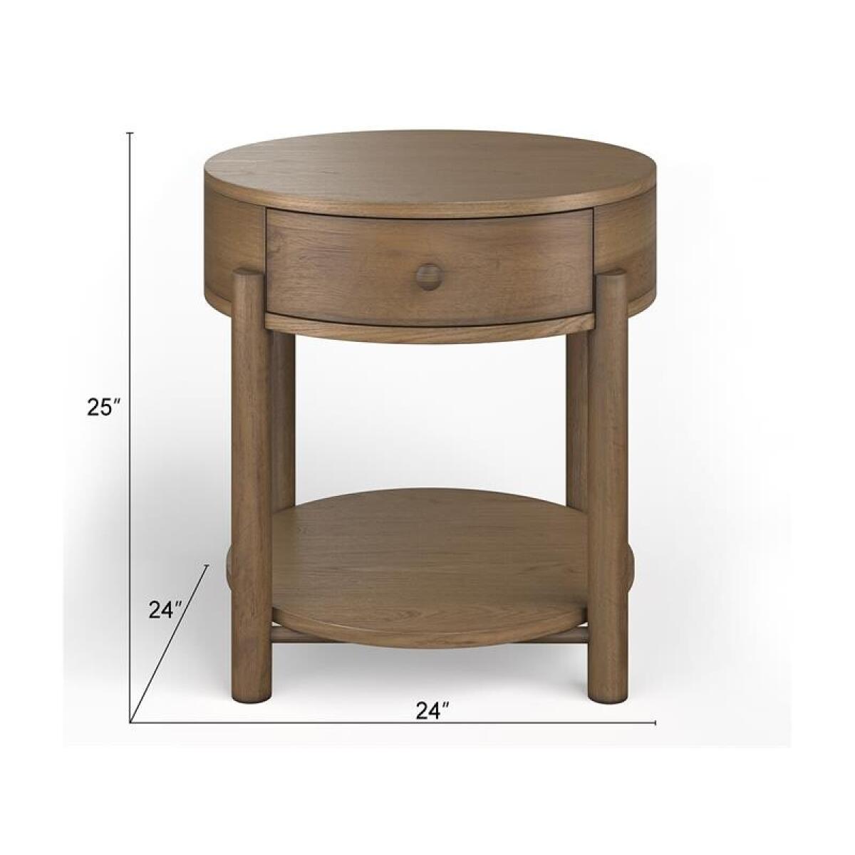 Hadleigh Brown Round End Table - Image 3