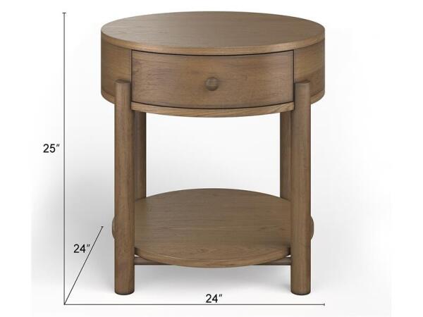 Hadleigh Brown Round End Table - Image 3