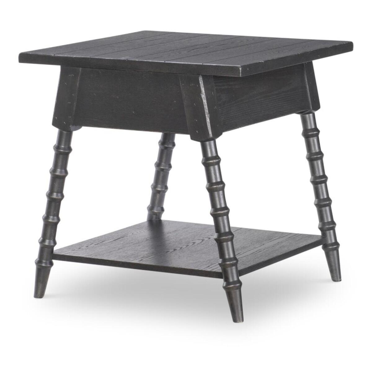 Splayed Bobbin Leg 1 Drw End Table End tables Black 5