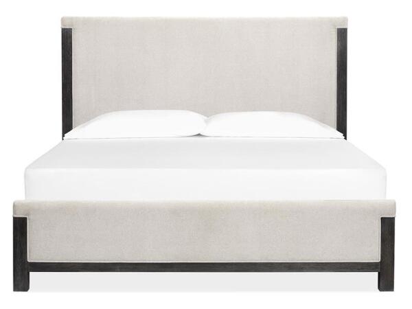 Plum Creek – Black Wood King Panel Bed Upholstered Headboard KD Bed Parts Bed Parts 5