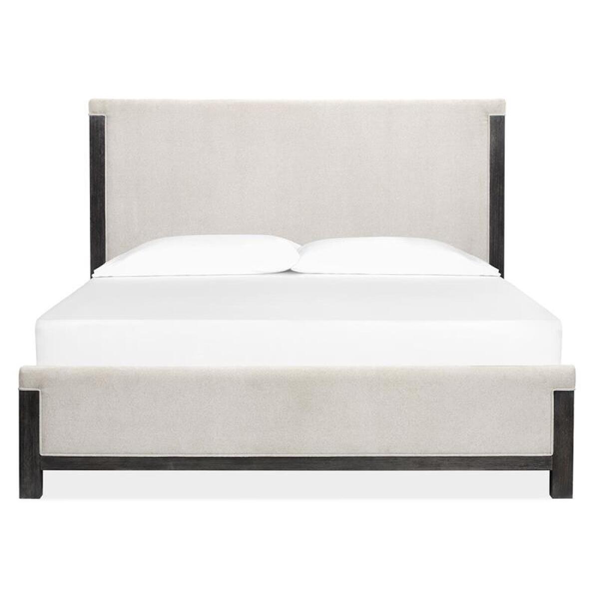 090aea7d62465584d7350ccfc81d19e5 Plum Creek - Black Complete King Upholstered Panel Bed - Image 1