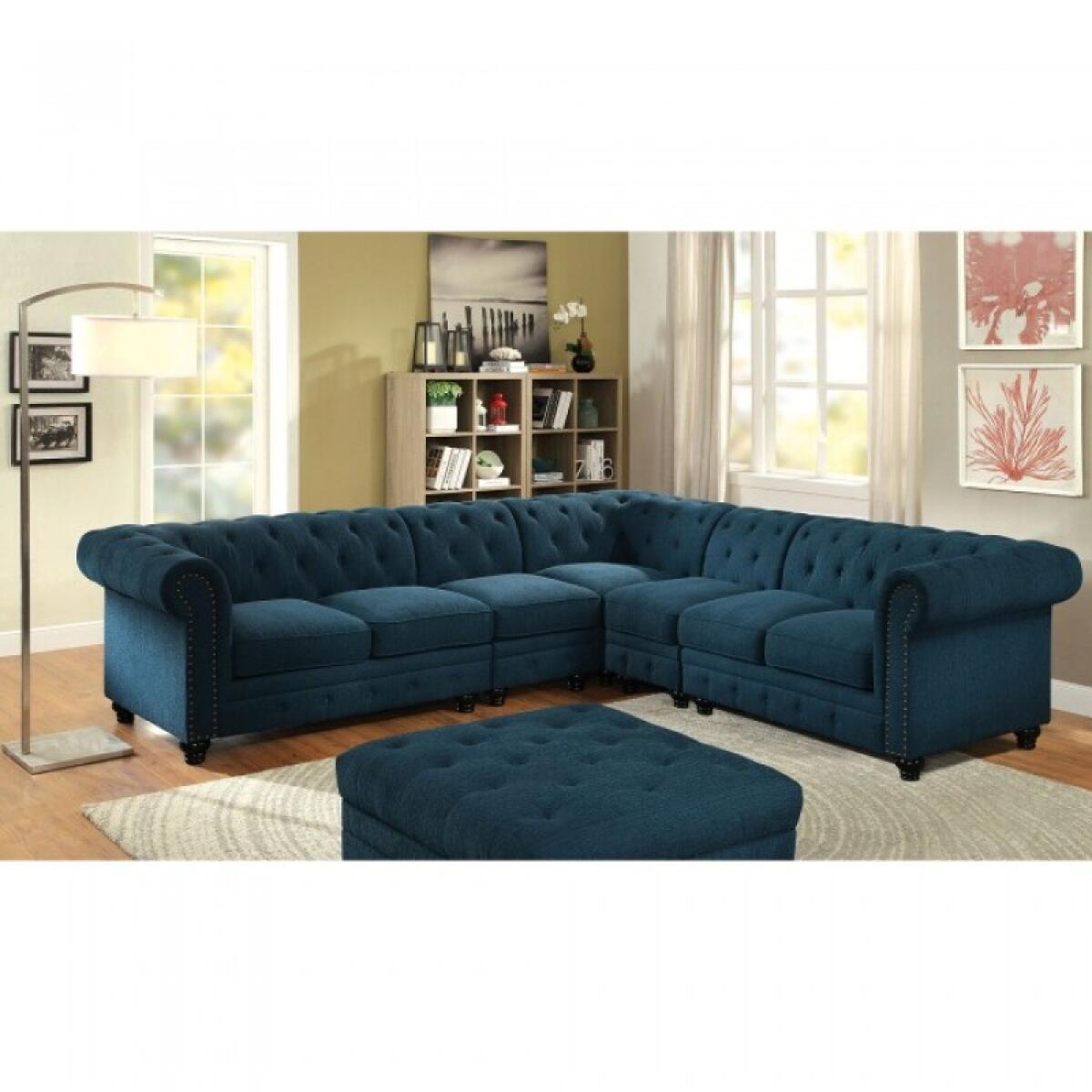 Stanford Armless Chair Sectional Parts Blue 5