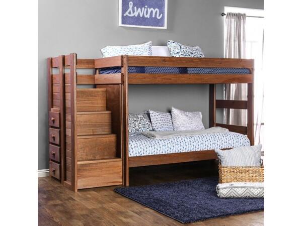 Ampelios Twin/Twin Bunk Bed Youth Beds Brown