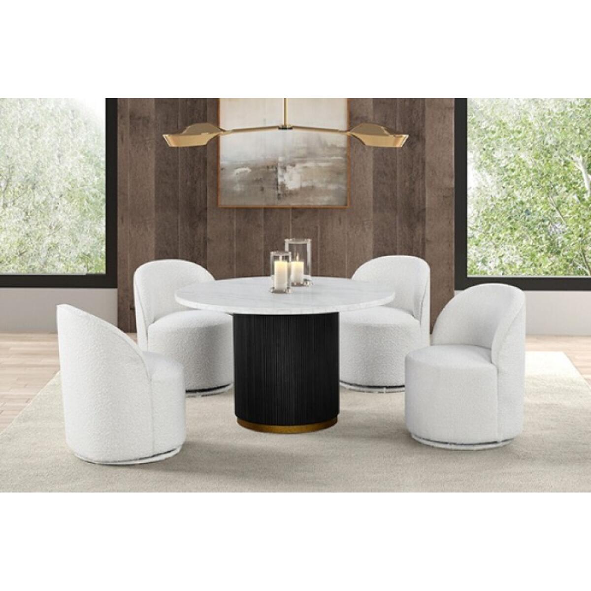Broager Dining Swivel Chair, White - Image 3