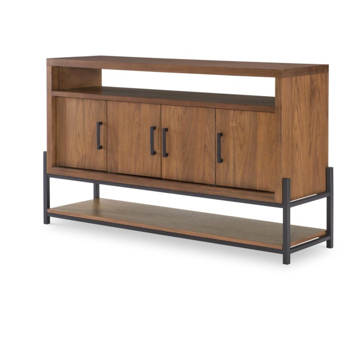 Sliding Door Buffet Dining Storage Brown 4