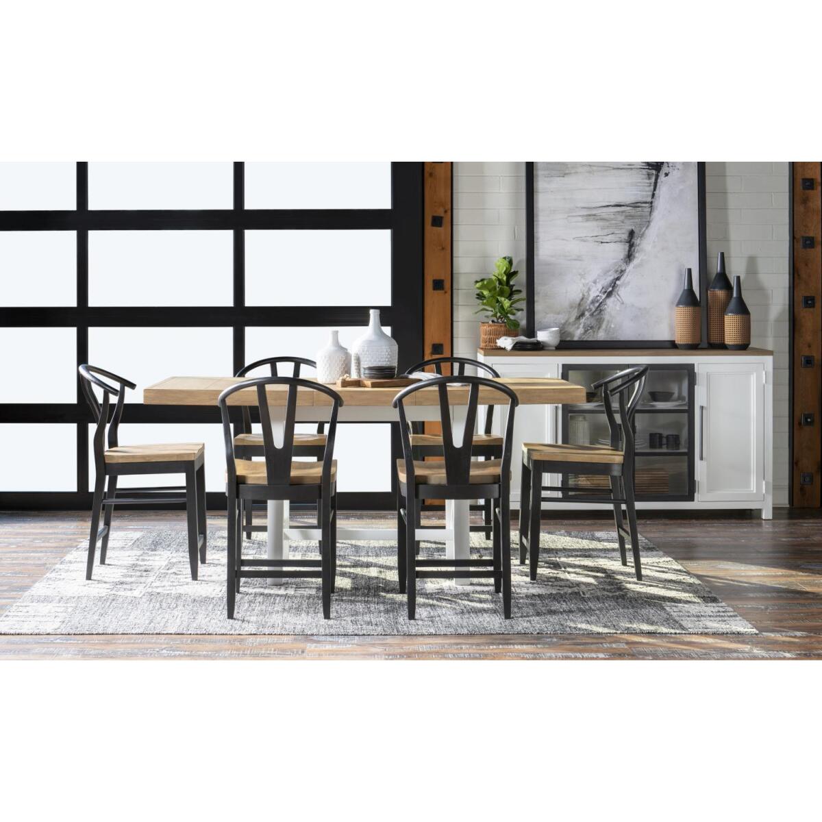 Wishbone Back Counter Height Chair Black Chairs & Benches Black 11