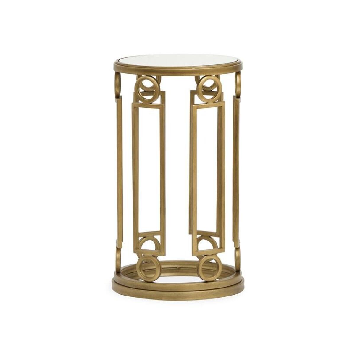 Lorena Round Accent Table End tables Burnished Brass 4