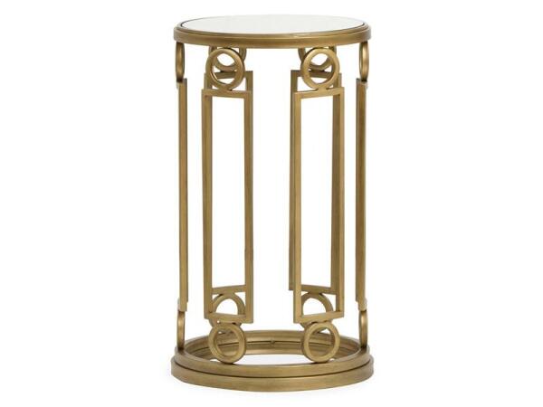 Lorena Round Accent Table End tables Burnished Brass 8