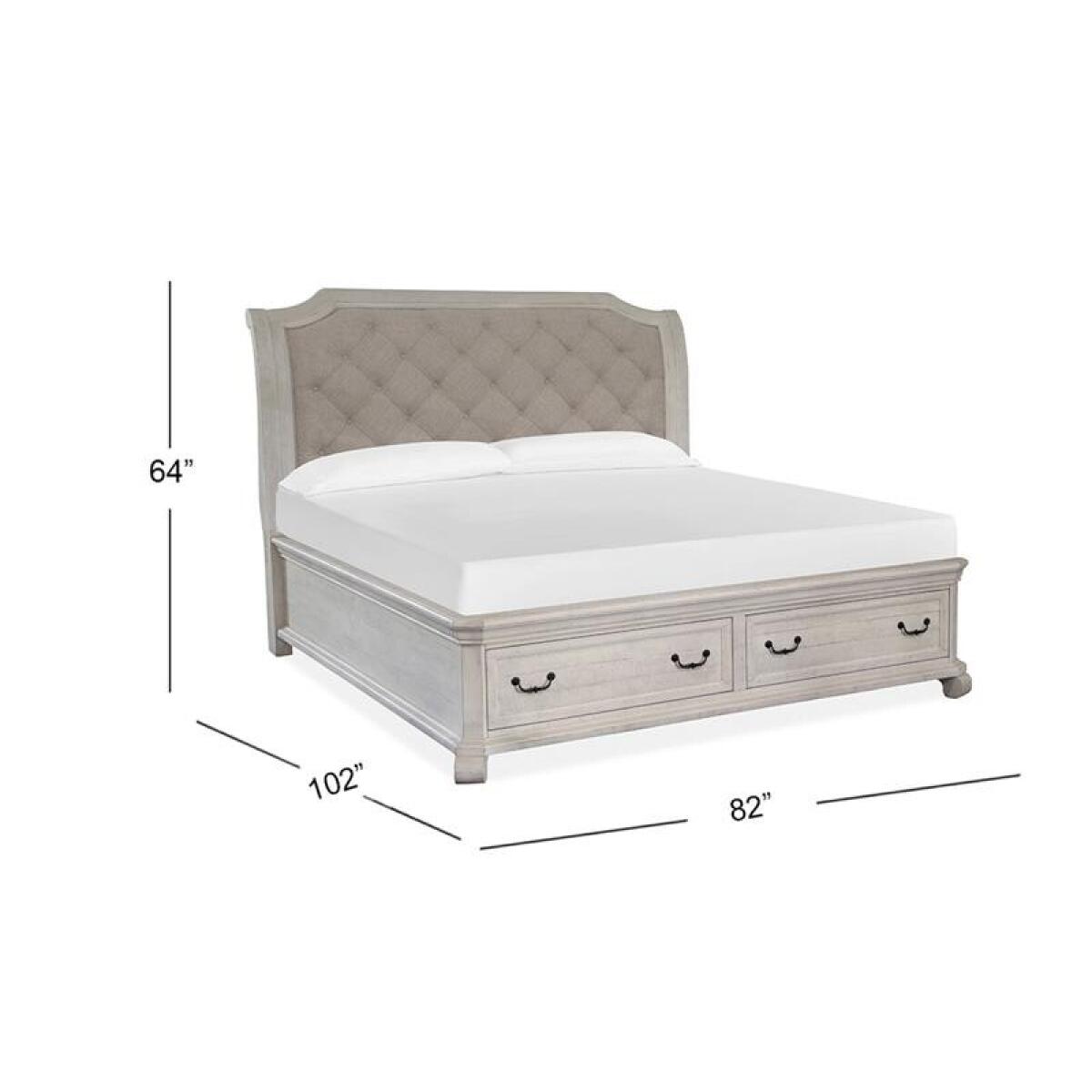 Bronwyn Complete Cal.King Sleigh Storage Bed Beds Alabaster, Toasted Nutmeg, Baja Natural Fabric 5