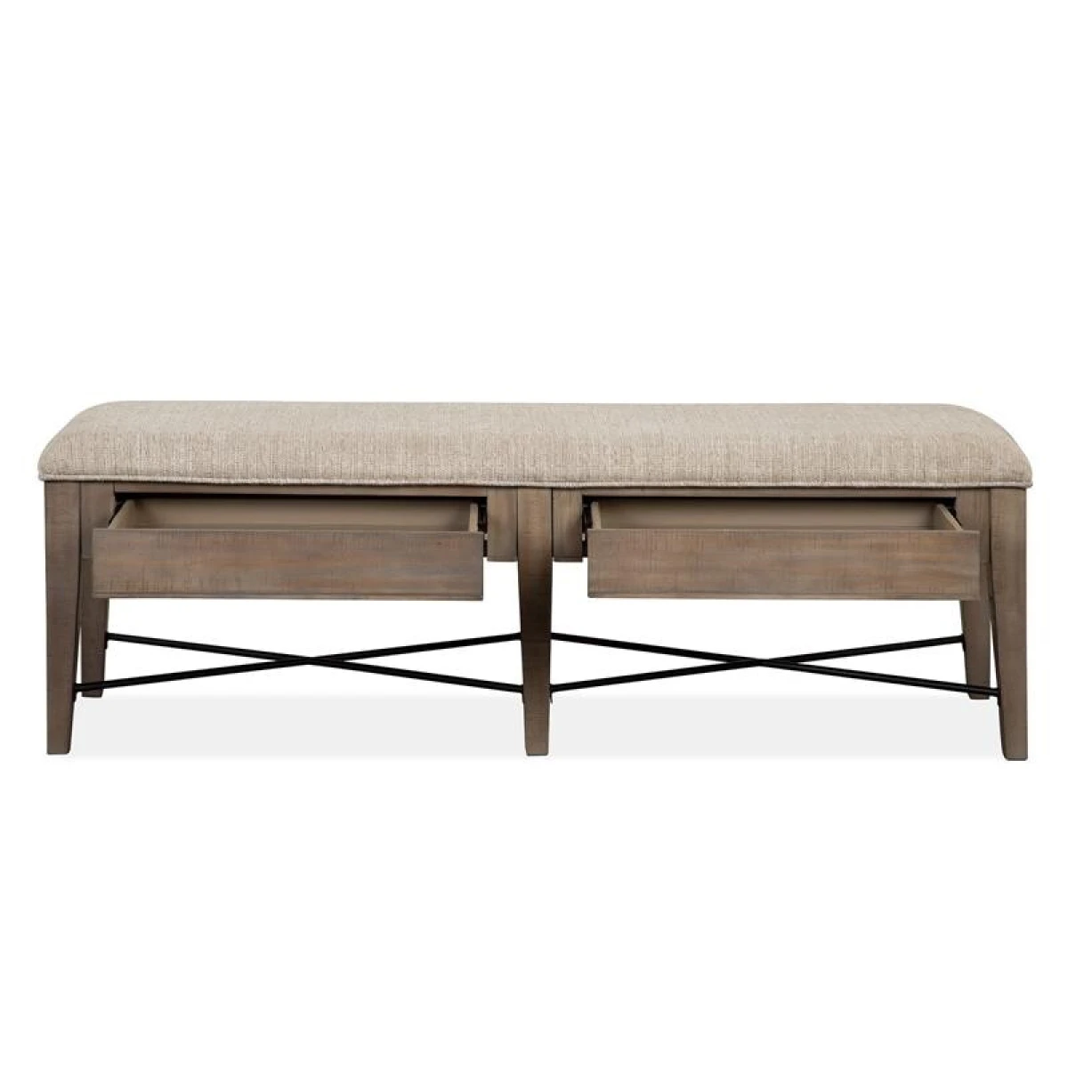 Paxton Place Bench w/Upholstered Seat Chairs & Benches Brown 8