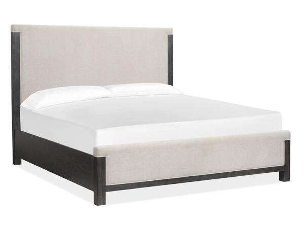 Plum Creek - Black Complete Cal.King Upholstered Panel Bed - Image 4