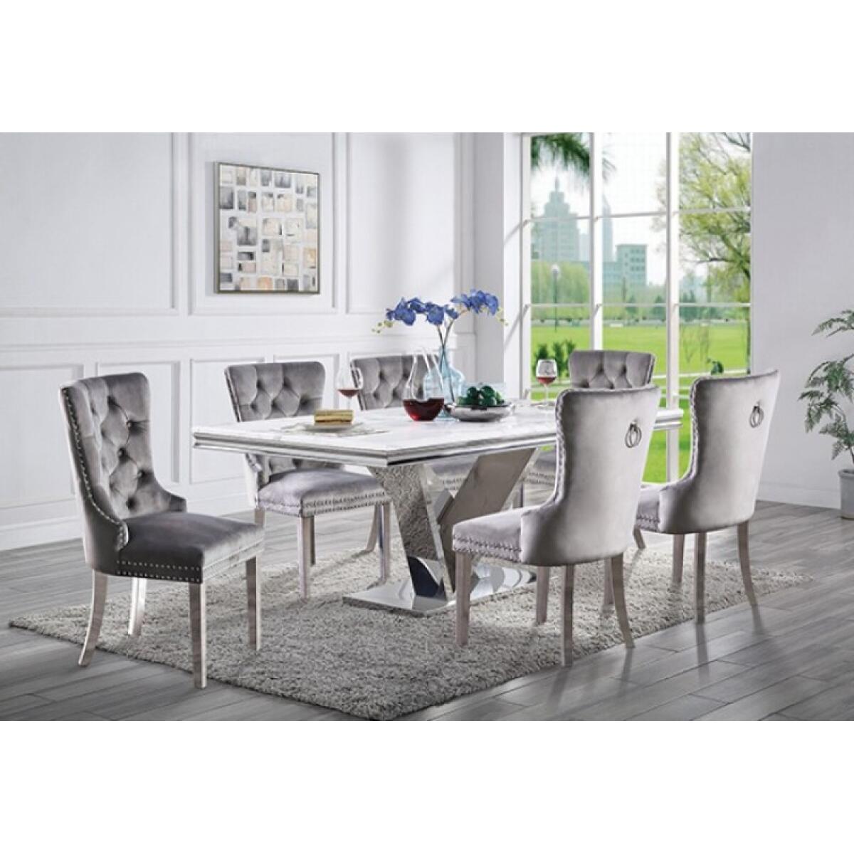 Valdevers 7 Pc Dining Table Set Dining Sets Blue 5