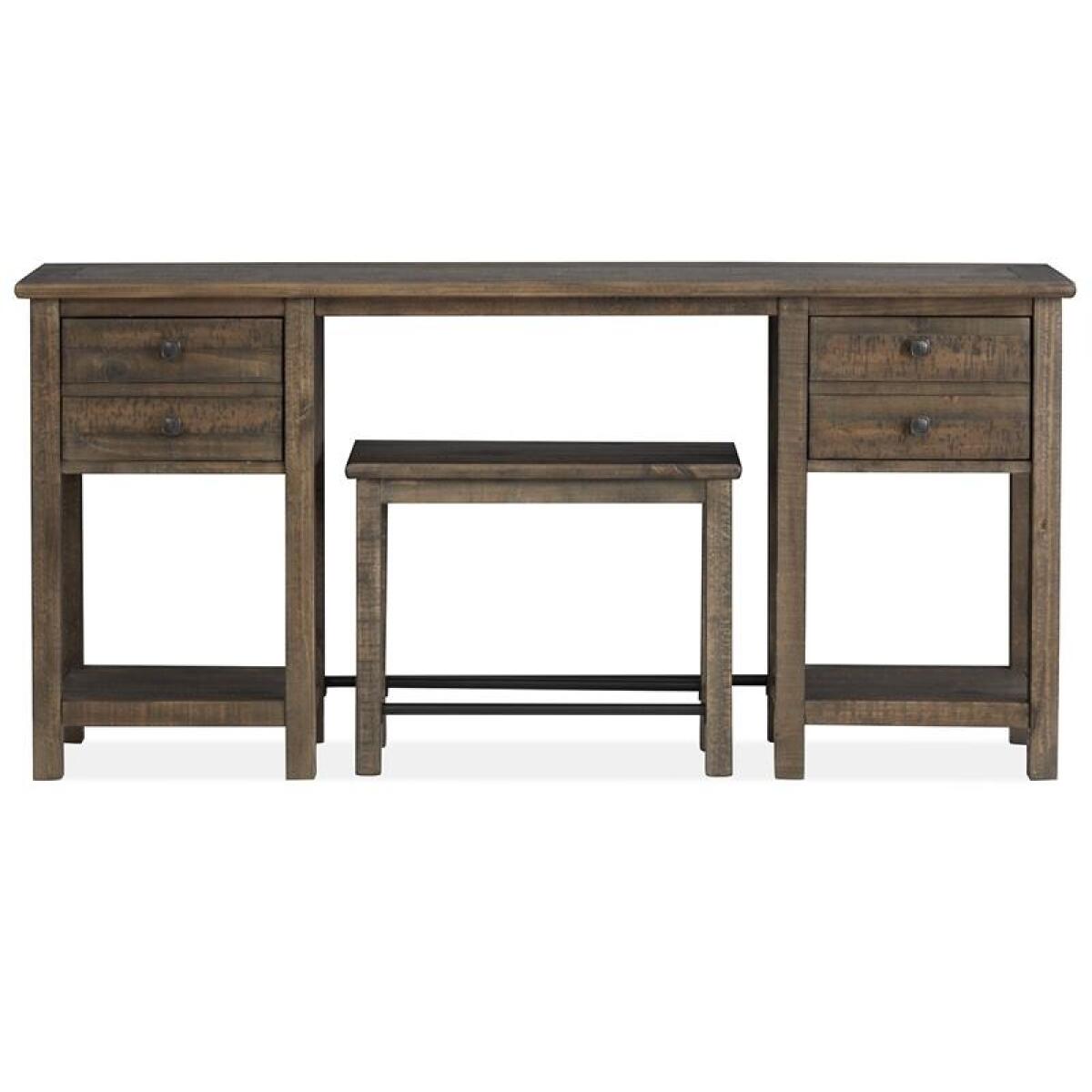 Smithton Rectangular Sofa Table w/1 Stool Sofa Tables Brown 12