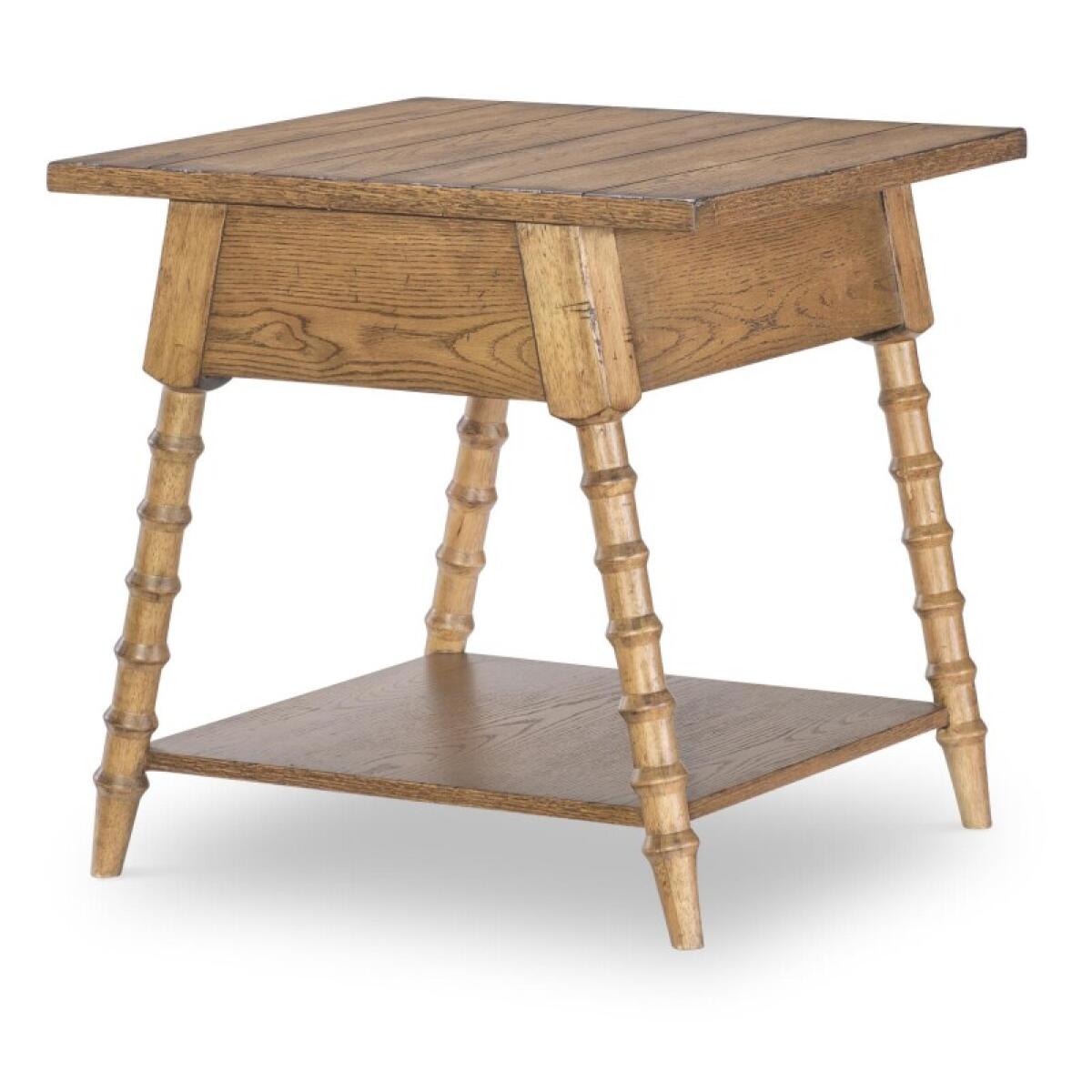 Splayed Bobbin Leg 1 Drw End Table End tables Barnwood Oak 5