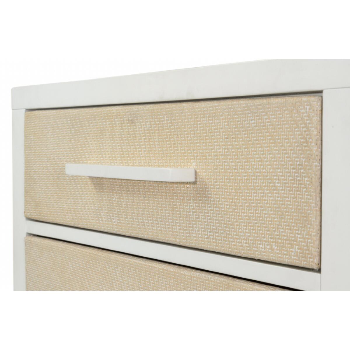 Miramar Electrified 3-drawer Woven Nightstand Nightstands Cream 11