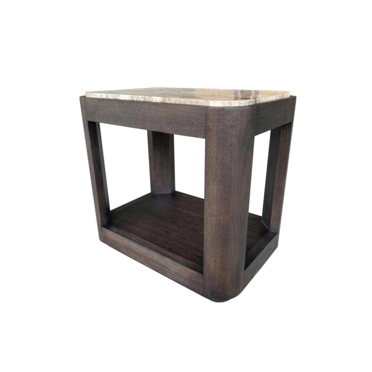 Chairside Table With Stone Top Chairside Tables Brown 4