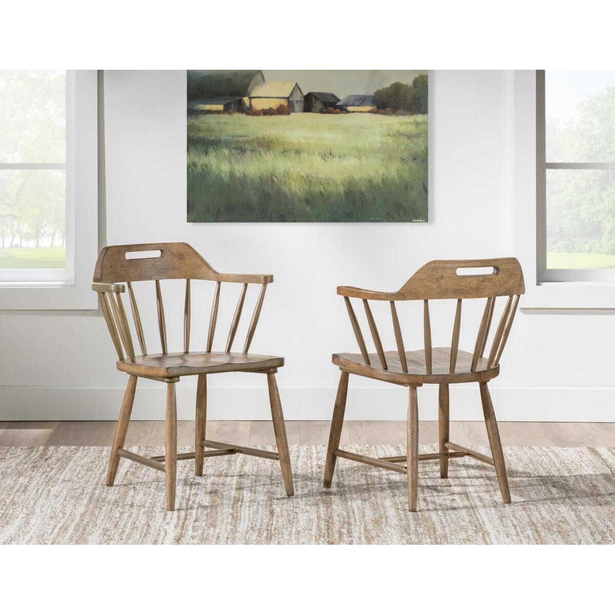 Spindle Back Arm Chair W. Handle Cut Out - Image 4